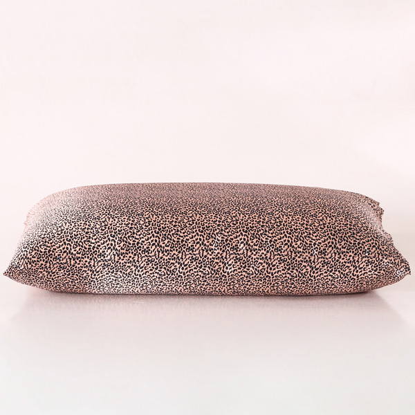 Funda de almohada de seda de morera 100% impresa personalizada al por mayor - Leopardo rosa