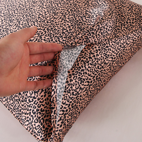 Funda de almohada de seda de morera 100% impresa personalizada al por mayor - Leopardo rosa