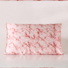 Funda de almohada 100% seda de morera con estampado de mármol, venta al por mayor, con cierre de sobre/cremallera oculta, mármol rosa