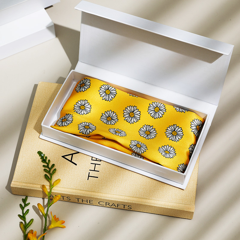 Funda de almohada de seda estampada con 19 sobres y cremallera, venta al por mayor, margarita amarilla