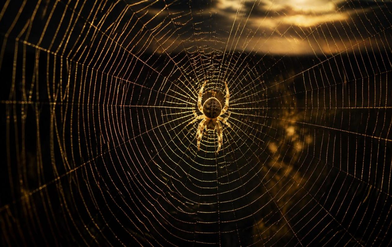 Seda de ara&ntilde;a dorada